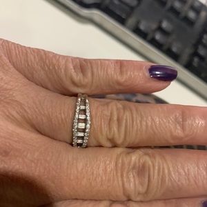 14kt Gold Ring with Natural  Baguette Diamonds